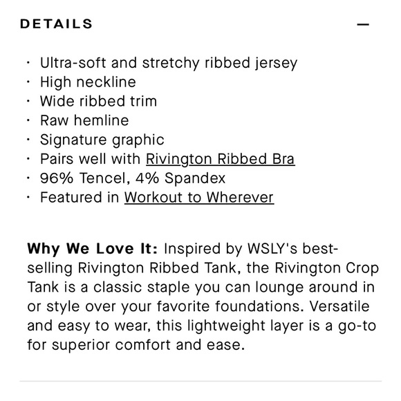 WSLY Rivington Ribbed Cropped Tank - Picture 6 of 6